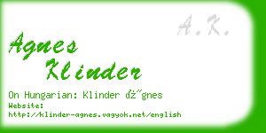 agnes klinder business card